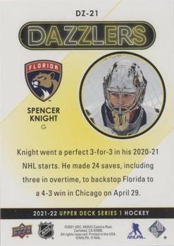 2021-22 Upper Deck - Dazzlers Pink #DZ-21 Spencer Knight Back