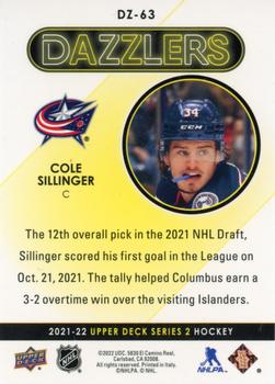 2021-22 Upper Deck - Dazzlers Pink #DZ-63 Cole Sillinger Back