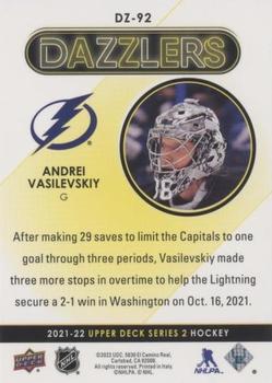 2021-22 Upper Deck - Dazzlers Pink #DZ-92 Andrei Vasilevskiy Back