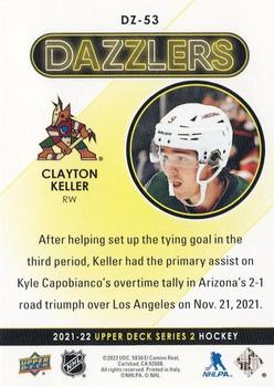 2021-22 Upper Deck - Dazzlers Red #DZ-53 Clayton Keller Back