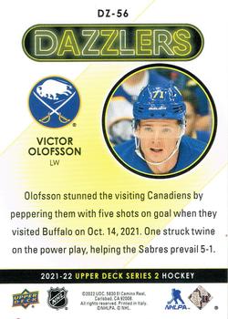 2021-22 Upper Deck - Dazzlers Red #DZ-56 Victor Olofsson Back
