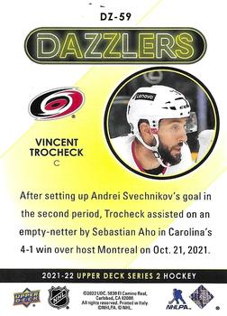 2021-22 Upper Deck - Dazzlers Red #DZ-59 Vincent Trocheck Back