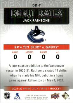2021-22 Upper Deck - Debut Dates #DD-9 Jack Rathbone Back