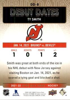 2021-22 Upper Deck - Debut Dates Gold #DD-8 Ty Smith Back