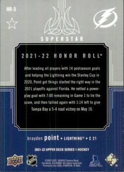 2021-22 Upper Deck - Honor Roll #HR-5 Brayden Point Back