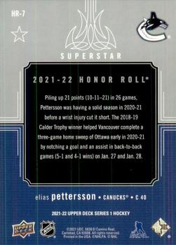 2021-22 Upper Deck - Honor Roll #HR-7 Elias Pettersson Back