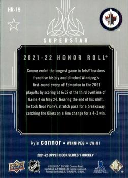 2021-22 Upper Deck - Honor Roll #HR-19 Kyle Connor Back