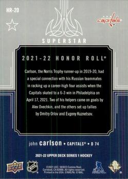 2021-22 Upper Deck - Honor Roll #HR-20 John Carlson Back