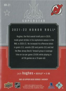 2021-22 Upper Deck - Honor Roll #HR-21 Jack Hughes Back