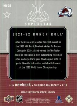 2021-22 Upper Deck - Honor Roll #HR-30 Alex Newhook Back