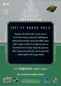 2021-22 Upper Deck - Honor Roll #HR-35 Kirill Kaprizov Back
