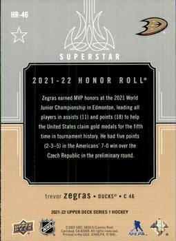 2021-22 Upper Deck - Honor Roll #HR-46 Trevor Zegras Back