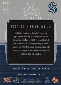 2021-22 Upper Deck - Honor Roll #HR-56 Kole Lind Back