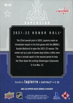 2021-22 Upper Deck - Honor Roll #HR-63 Hendrix Lapierre Back