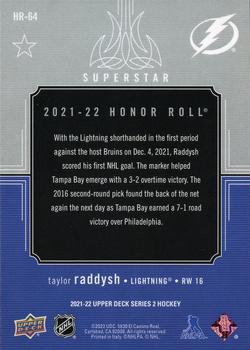 2021-22 Upper Deck - Honor Roll #HR-64 Taylor Raddysh Back