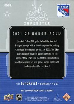 2021-22 Upper Deck - Honor Roll #HR-68 Nils Lundkvist Back