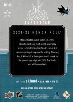 2021-22 Upper Deck - Honor Roll #HR-69 William Eklund Back
