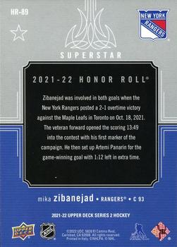 2021-22 Upper Deck - Honor Roll #HR-89 Mika Zibanejad Back