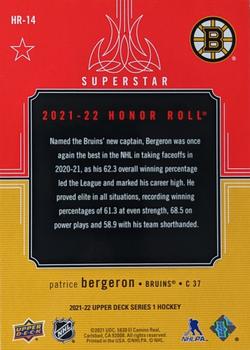2021-22 Upper Deck - Honor Roll Rainbow Red #HR-14 Patrice Bergeron Back
