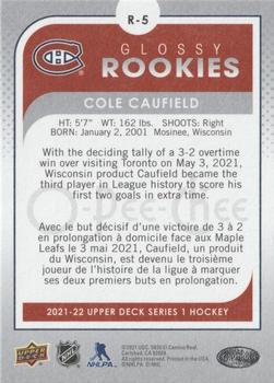 2021-22 Upper Deck - O-Pee-Chee Glossy Rookies #R-5 Cole Caufield Back