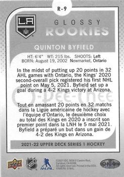 2021-22 Upper Deck - O-Pee-Chee Glossy Rookies #R-9 Quinton Byfield Back