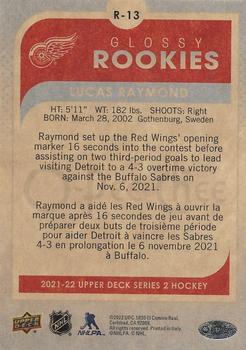 2021-22 Upper Deck - O-Pee-Chee Glossy Rookies #R-13 Lucas Raymond Back