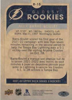 2021-22 Upper Deck - O-Pee-Chee Glossy Rookies #R-15 Alex Barre-Boulet Back