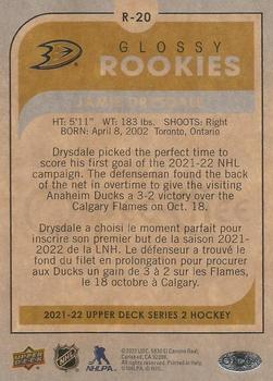 2021-22 Upper Deck - O-Pee-Chee Glossy Rookies #R-20 Jamie Drysdale Back