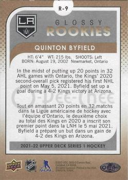 2021-22 Upper Deck - O-Pee-Chee Glossy Rookies Bronze #R-9 Quinton Byfield Back