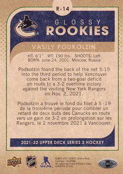 2021-22 Upper Deck - O-Pee-Chee Glossy Rookies Bronze #R-14 Vasily Podkolzin Back