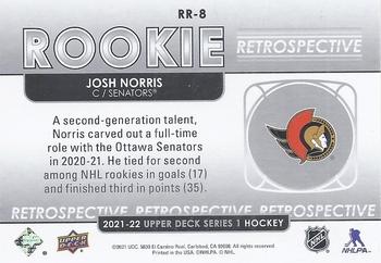 2021-22 Upper Deck - Rookie Retrospective #RR-8 Josh Norris Back