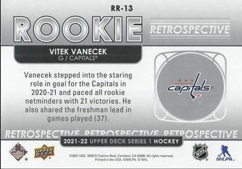 2021-22 Upper Deck - Rookie Retrospective #RR-13 Vitek Vanecek Back