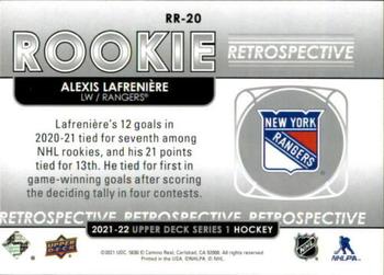 2021-22 Upper Deck - Rookie Retrospective #RR-20 Alexis Lafreniere Back