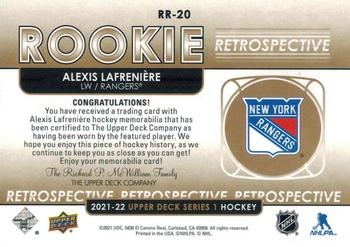 2021-22 Upper Deck - Rookie Retrospective Jersey #RR-20 Alexis Lafreniere Back