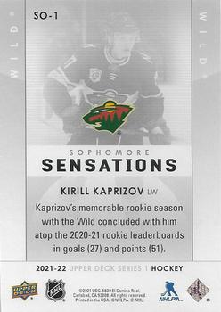 2021-22 Upper Deck - Sophomore Sensations #SO-1 Kirill Kaprizov Back