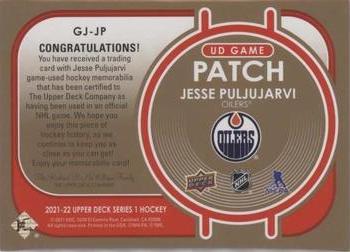 2021-22 Upper Deck - UD Game Patch #GJ-JP Jesse Puljujarvi Back