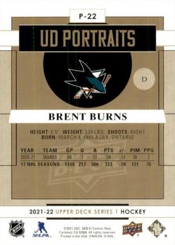 2021-22 Upper Deck - UD Portraits #P-22 Brent Burns Back