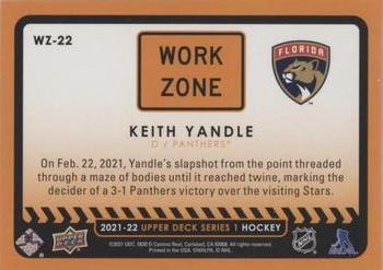 2021-22 Upper Deck - Work Zone #WZ-22 Keith Yandle Back