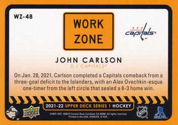 2021-22 Upper Deck - Work Zone #WZ-48 John Carlson Back