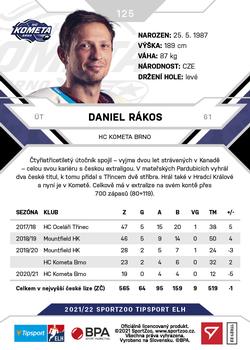 2021-22 SportZoo Tipsport ELH #125 Daniel Rakos Back