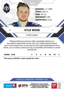 2021-22 SportZoo Tipsport ELH #259 Kyle Wood Back