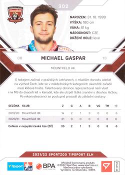 2021-22 SportZoo Tipsport ELH #302 Michael Gaspar Back
