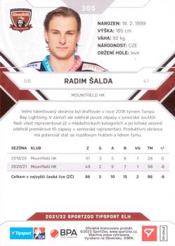 2021-22 SportZoo Tipsport ELH #305 Radim Salda Back