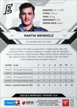 2021-22 SportZoo Tipsport ELH #341 Martin Weinhold Back