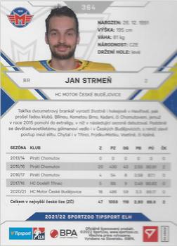 2021-22 SportZoo Tipsport ELH #364 Jan Strmen Back