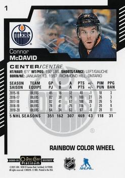 2020-21 O-Pee-Chee Platinum - Rainbow Color Wheel #1 Connor McDavid Back