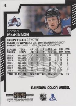 2020-21 O-Pee-Chee Platinum - Rainbow Color Wheel #4 Nathan MacKinnon Back