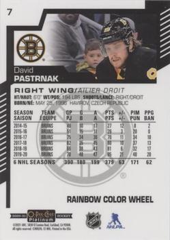 2020-21 O-Pee-Chee Platinum - Rainbow Color Wheel #7 David Pastrnak Back