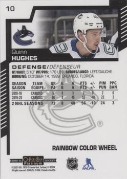 2020-21 O-Pee-Chee Platinum - Rainbow Color Wheel #10 Quinn Hughes Back