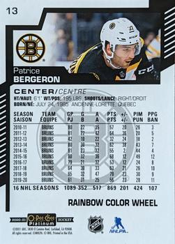 2020-21 O-Pee-Chee Platinum - Rainbow Color Wheel #13 Patrice Bergeron Back